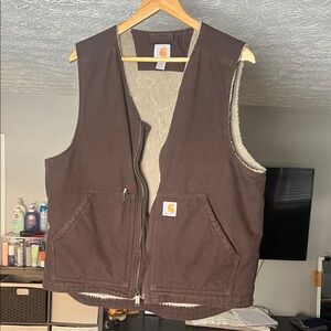 Carhartt Dark Brown Sherpa-Lined Vest